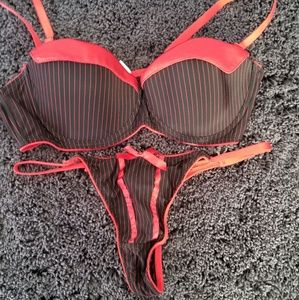 Red and Black Lingerie Set